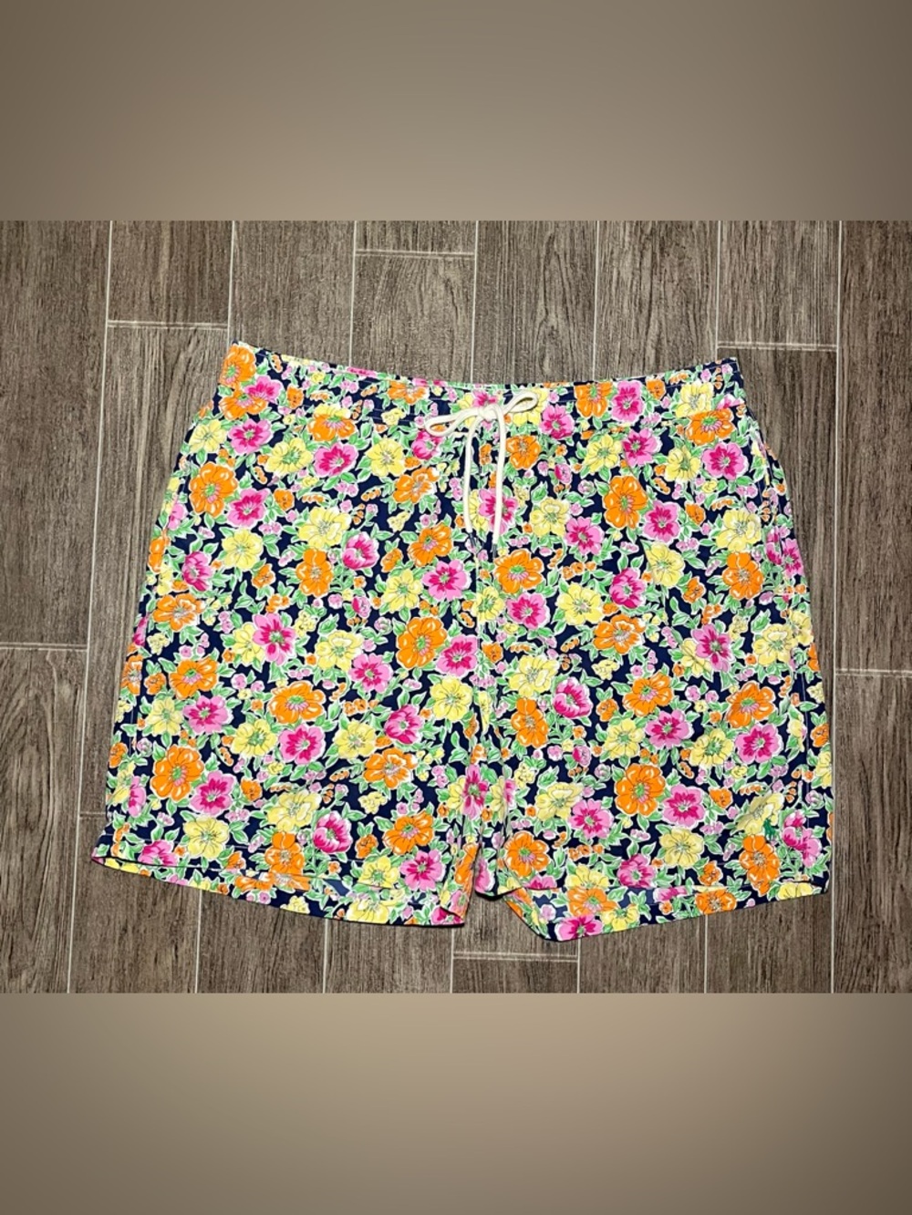 Polo Ralph Lauren Mens Nylon Swim Trunks Lined AOP Floral Size 3XLT Beach